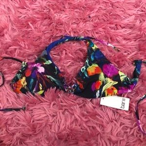 Strappy floral Bikini Top Bar lll NWT